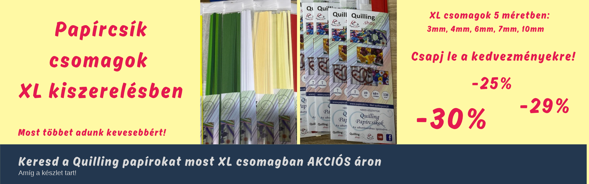 Quilling papírcsíkok, eszközök és minták webáruháza