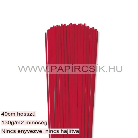 Élénk Piros, 3mm-es quilling papírcsík (120db, 49cm)