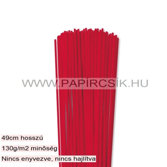 Piros, 3mm-es quilling papírcsík (120db, 49cm)