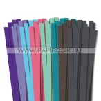   KIFUTÓ TERMÉK! 10mm, 49cm, 8x10db, quilling papírcsík kezdőcsomag VI.