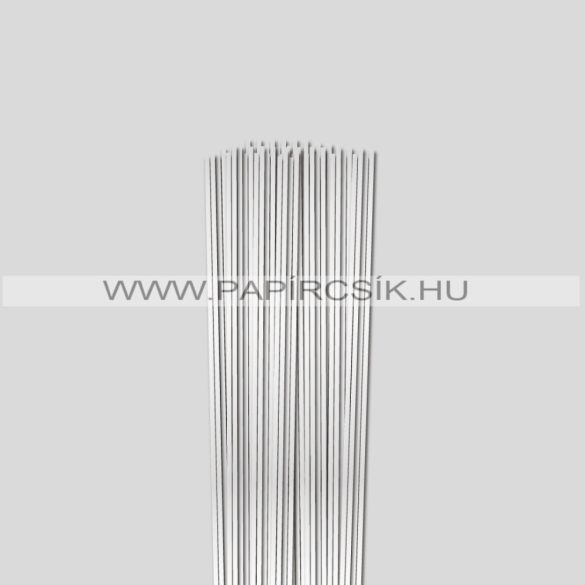 Fehér METÁL, 3mm-es quilling papírcsík (100 db, 49cm)