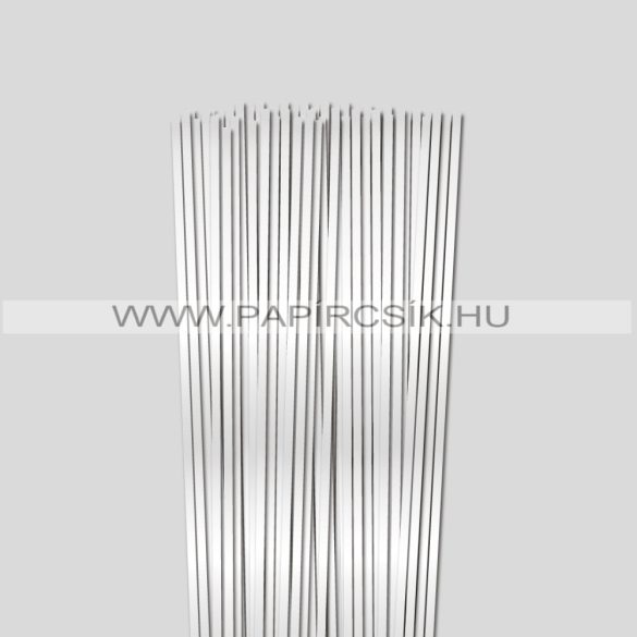 Fehér METÁL, 5mm-es quilling papírcsík (100db, 49cm)