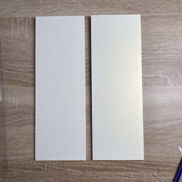 Dekorálható falikép alap, FEHÉR METÁL színben (2 db,  11 cm x 32 cm) 