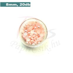   Műanyag félgömbgyöngy, halvány rózsaszín (8mm, 20db, tasakban)