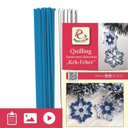   Kék-Fehér - Quilling minta (200db csík 14db mintához és leírás képekkel)