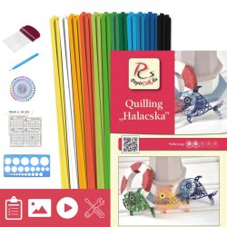   Halacskák - Quilling minta (140db csík 15db mintához, leírás, eszközök)