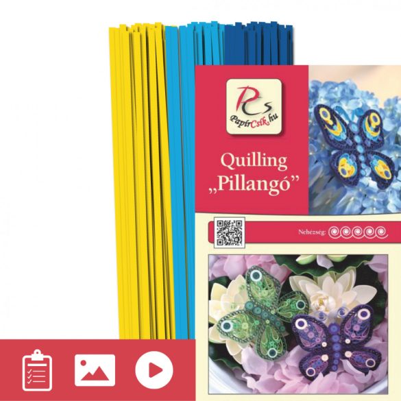 Pillangó - Quilling minta (210db csík 3 mintához és leírás képekkel)