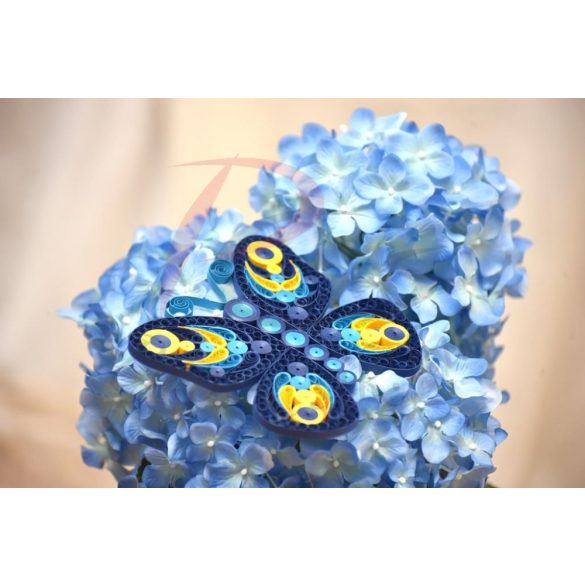 Pillangó - Quilling minta (210db csík 3 mintához, leírás, eszközök)