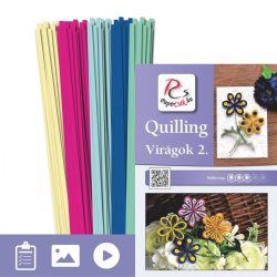   Virágok 2. - Quilling minta (200db csík 18db mintához és leírás képekkel)