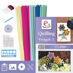   Virágok 2. - Quilling minta (200db csík 18db mintához, leírás, eszközök)