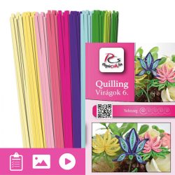   Virágok 6. - Quilling minta (210db csík 6-6db mintához és leírás képekkel)