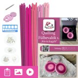 Fülbevalók 1. - Quilling minta (100db csík, fülbevaló alkatrészek 10db/5pár mintához, leírás, eszközök)