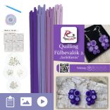 Fülbevalók 2. - Quilling minta (80db csík, fülbevaló alkatrészek 20db/10pár mintához,  leírás,  eszközök)