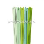   Halványzöld árnyalatok, 6mm-es quilling papírcsík (5x20, 49cm)