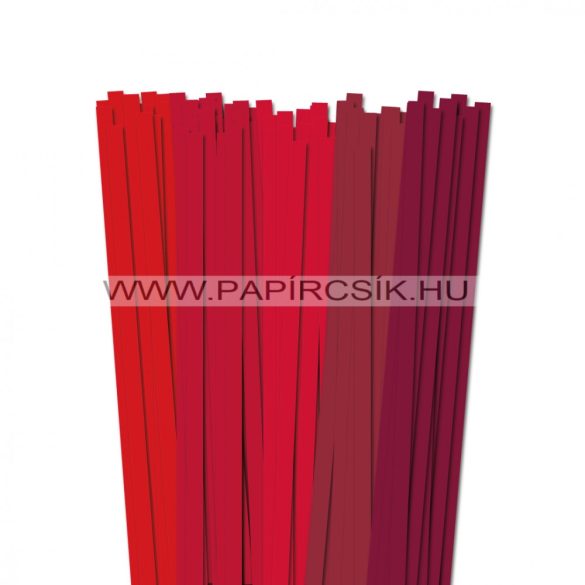 Piros árnyalatok, 10mm-es quilling papírcsík (5x20, 49cm)