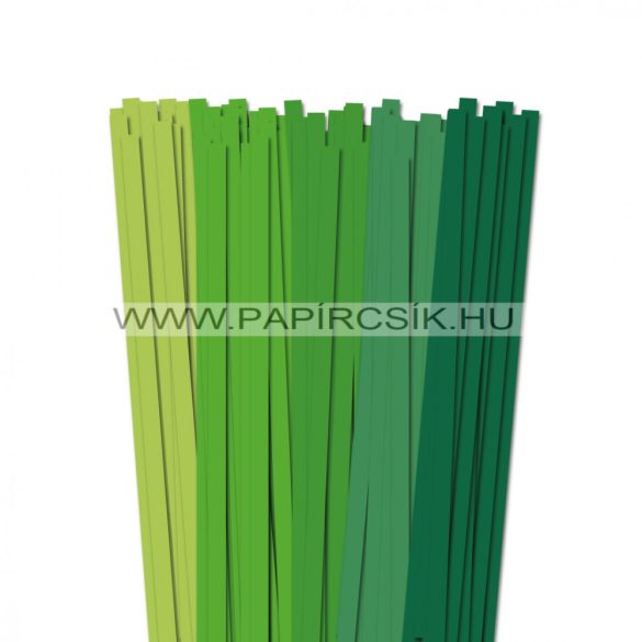 Zöld árnyalatok, 10mm-es quilling papírcsík (5x20, 49cm)