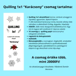   Quilling 1x1 - Karácsony - TANFOLYAM és KEZDŐCSOMAG 11 féle mintával (Alapanyagokkal és eszközökkel!) Angyalka, Csillag, Hópehely