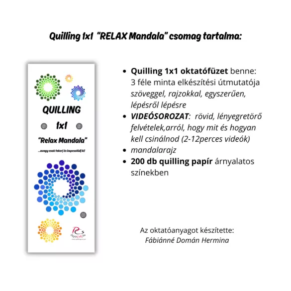 Quilling 1x1 - RELAX Mandala - Tanfolyam és kezdőkészlet 