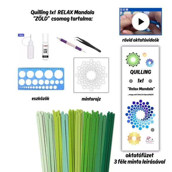Quilling 1x1 - RELAX Mandala - Tanfolyam és kezdőkészlet eszközökkel